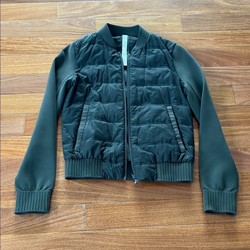 lululemon athletica Down and Around Dark Green Bomber Down Reversible Jacket 2